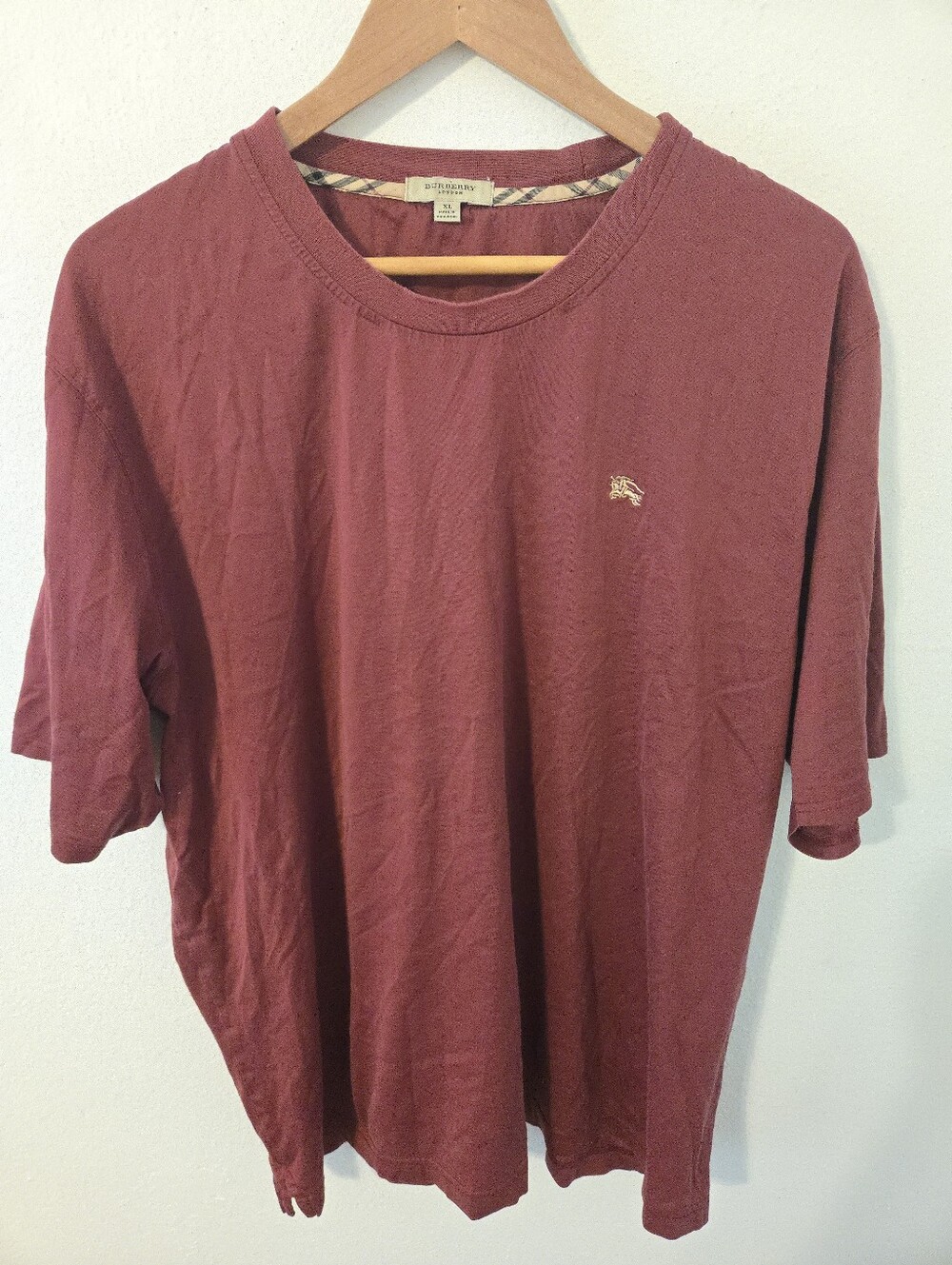 Burberry London Burgundy Classic T Shirt Mens XL